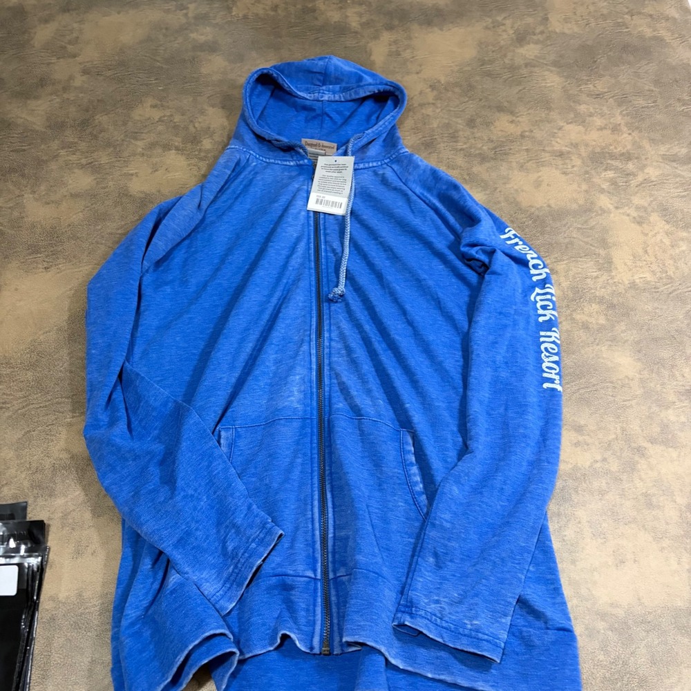Artisans Zip Hoodie Mens Large Blue French Lick Resort Sleeve Graphic Indiana